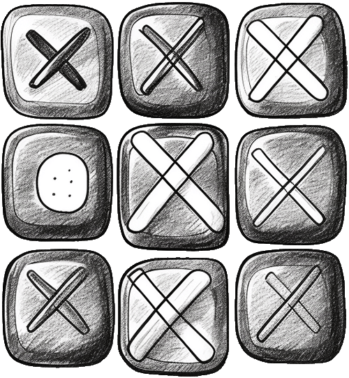 Hand-drawn Tic-Tac-Toe Game